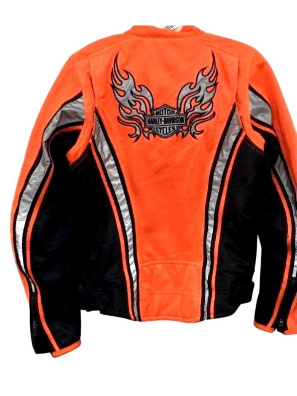 Harley-Davidson Women's Mesh Motorcycle‎ Jacket Orange/Black/Silver Size Small